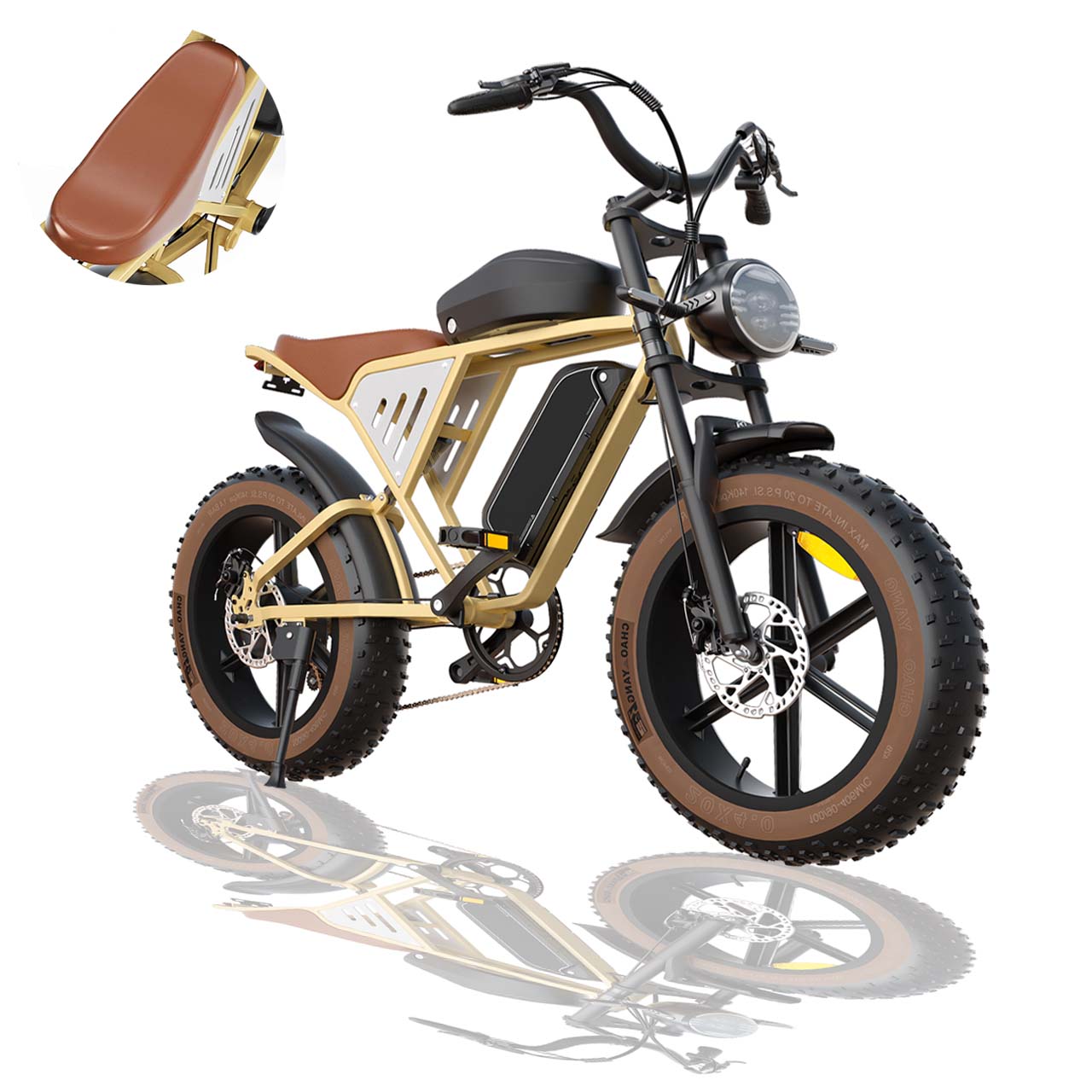 Fat Tire E-Mountainbike Pedelec All Terrain Electric Bike 100 Nm 34Ah Removable Battery