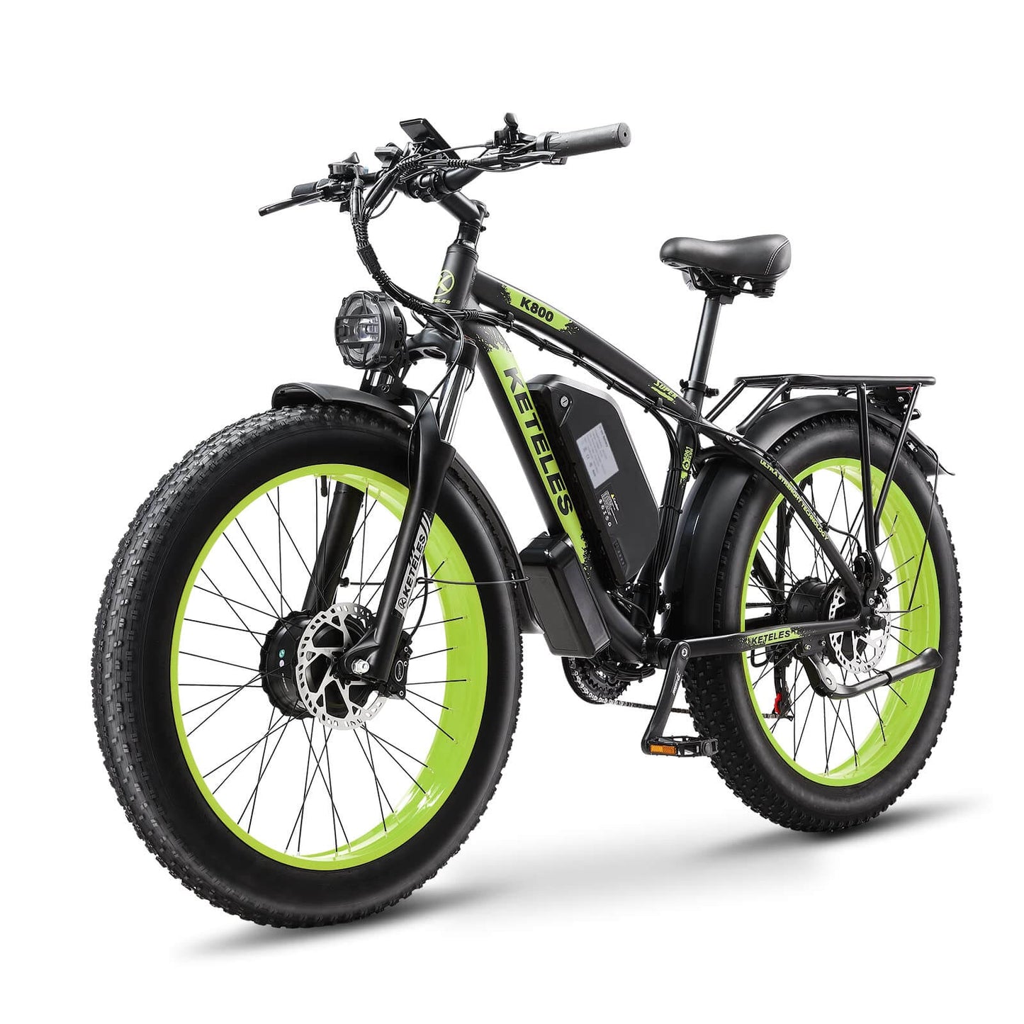 KETELES K800 2000W dual Motors Electric Bike 23AH Battery Electric 26" Inch Fat Tire E-Bike