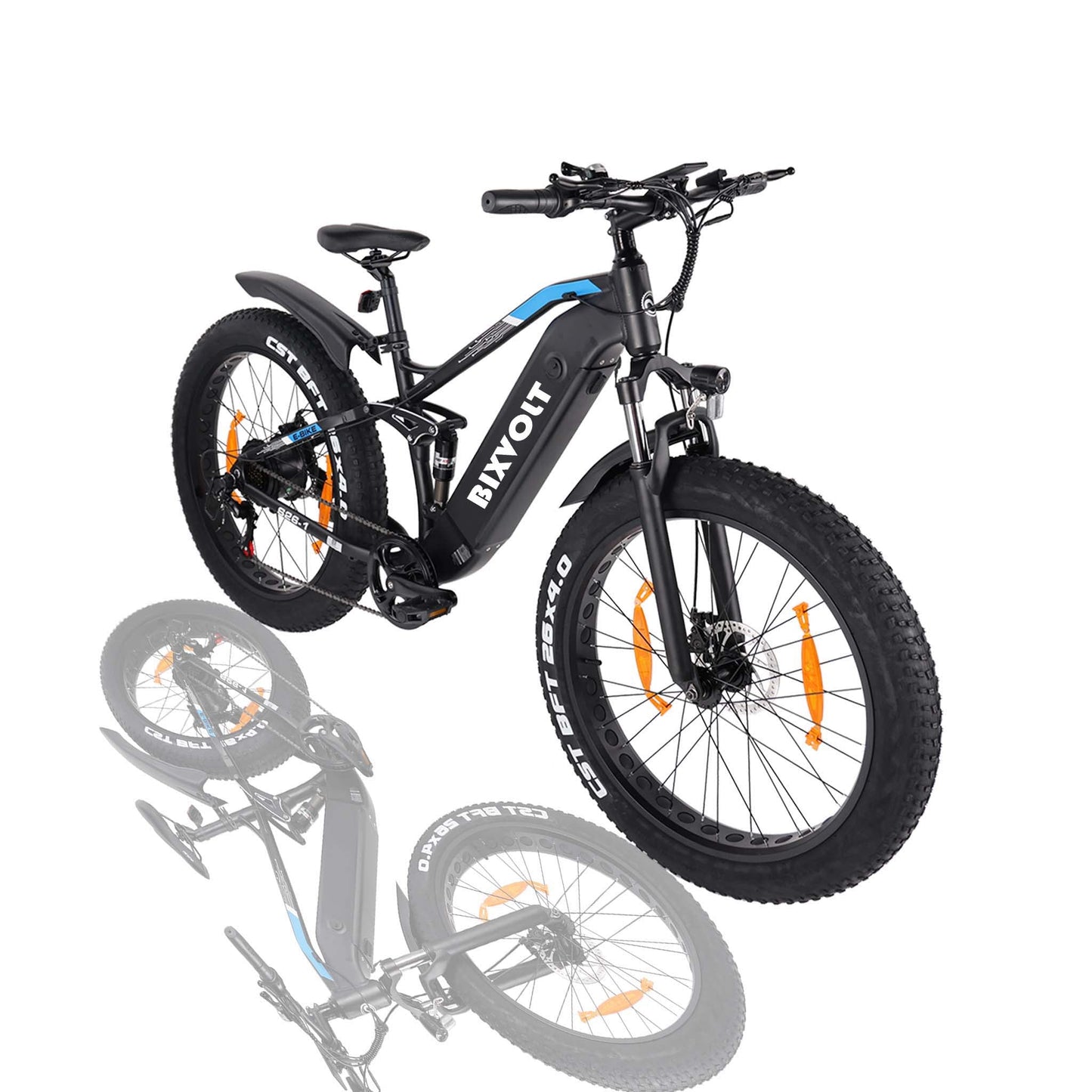 Fat Tire E-Mountainbike Pedelec All Terrain Electric Bike 95 Nm Removable Battery