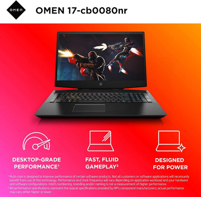 OMEN by HP 2019 17-Inch Gaming Laptop, Intel i7-9750H, NVIDIA GeForce RTX 2070 (8 GB), 16 GB RAM, 512 GB Solid-State Drive, VR Ready, Windows 10 Home (17-cb0080nr, Shadow Black)