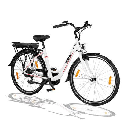 SPATIAL Elektrofahrrad 27.5 Zoll, 250W Motor Elektrisches Stadtbike für Damen Herren, Shimano 7 Gang, E-Bike mit 36V 10.4Ah Abnehmbarer Lithium-Akku